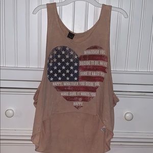 high-low USA fashion top